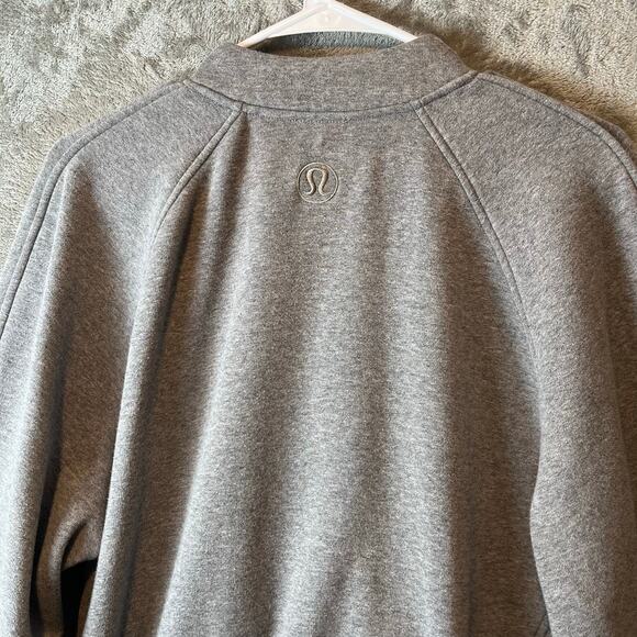 Lululemon Scuba Oversized Varsity Jacket Plush Heathered Medium Large Grey - Picture 4 of 8